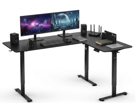 Biurko narożne z elektryczną regulacją wysokości 180x120 cm Black